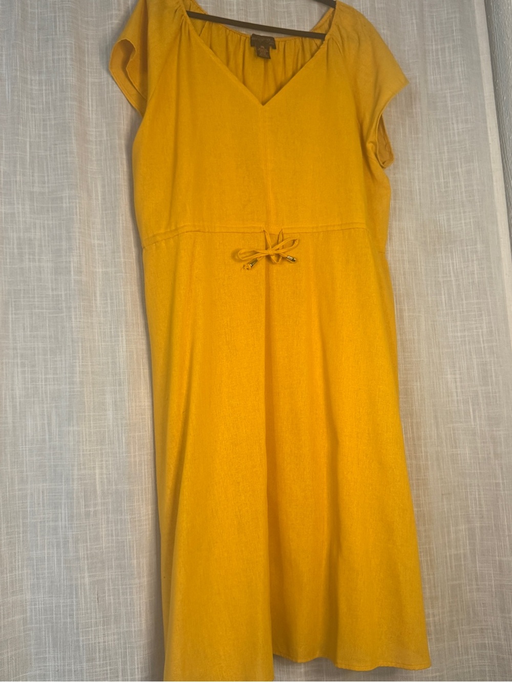 Mustard Yellow Drawstring Midi Dress XXL